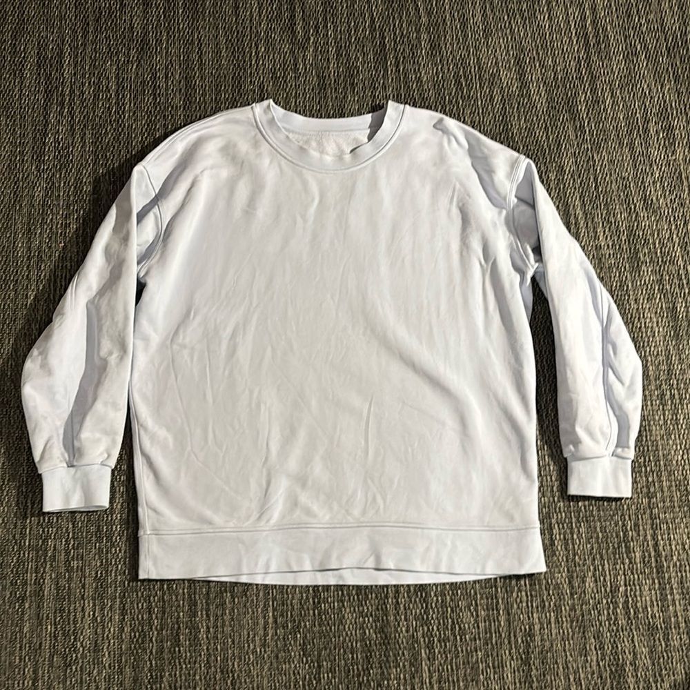 Lululemon Perfectly Oversized Crew Cotton Terry Pastel Blue Size 10